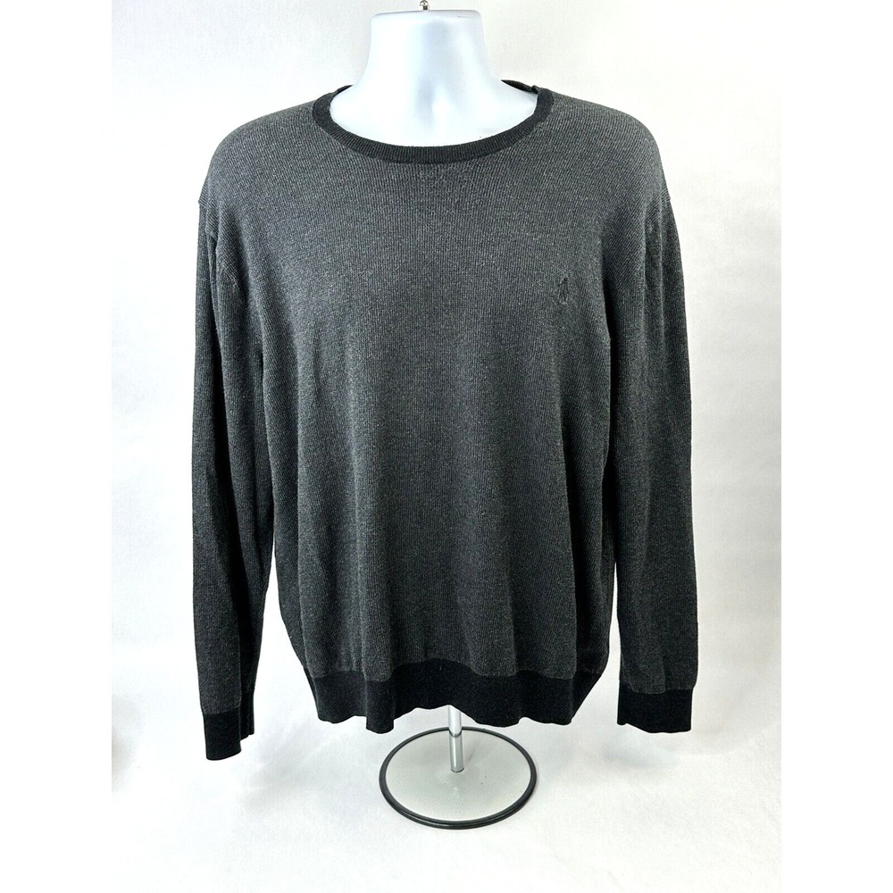 Polo Ralph Lauren Sweater Mens XL Charcoal Pima Cotton Crewneck Pullover